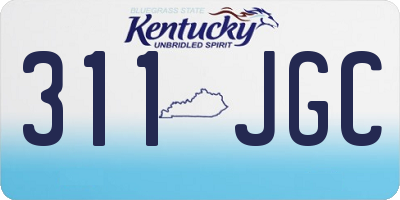 KY license plate 311JGC