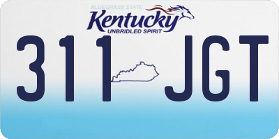 KY license plate 311JGT