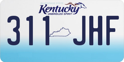 KY license plate 311JHF