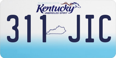 KY license plate 311JIC