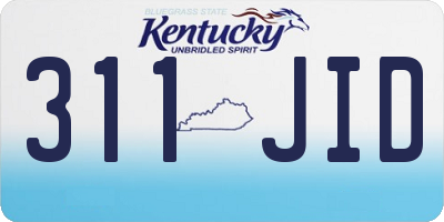 KY license plate 311JID