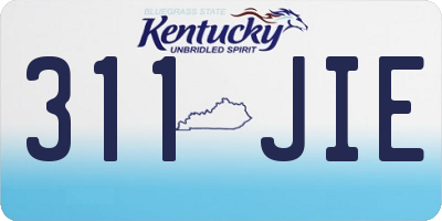 KY license plate 311JIE