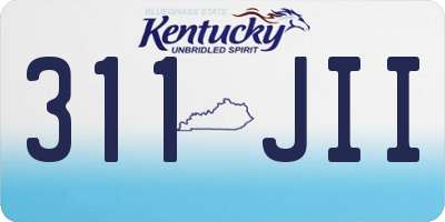 KY license plate 311JII
