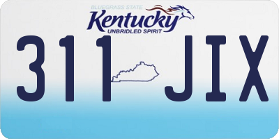 KY license plate 311JIX