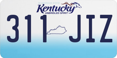 KY license plate 311JIZ
