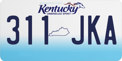 KY license plate 311JKA