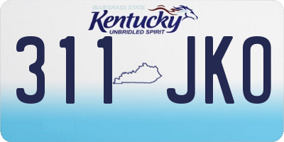KY license plate 311JKO