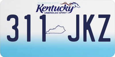 KY license plate 311JKZ
