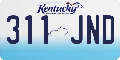 KY license plate 311JND