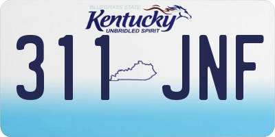 KY license plate 311JNF