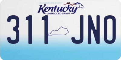 KY license plate 311JNO