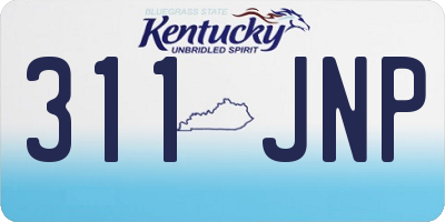 KY license plate 311JNP