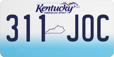KY license plate 311JOC