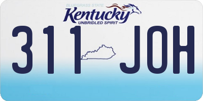 KY license plate 311JOH