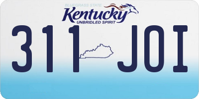 KY license plate 311JOI