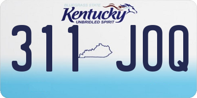 KY license plate 311JOQ