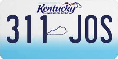 KY license plate 311JOS