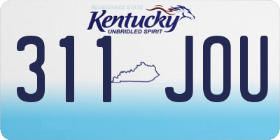 KY license plate 311JOU