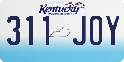 KY license plate 311JOY