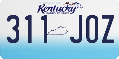 KY license plate 311JOZ