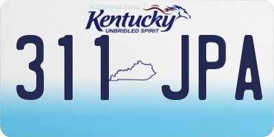 KY license plate 311JPA