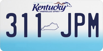 KY license plate 311JPM