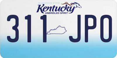 KY license plate 311JPO