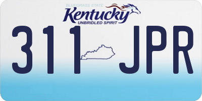 KY license plate 311JPR