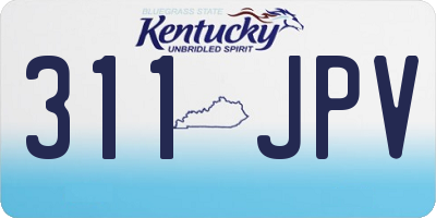 KY license plate 311JPV