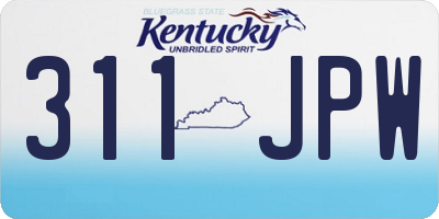 KY license plate 311JPW