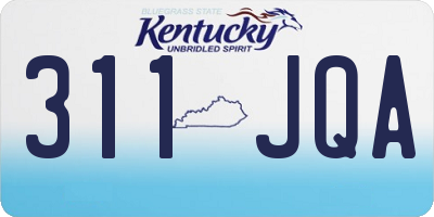 KY license plate 311JQA