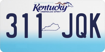 KY license plate 311JQK