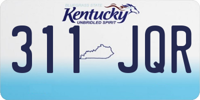KY license plate 311JQR