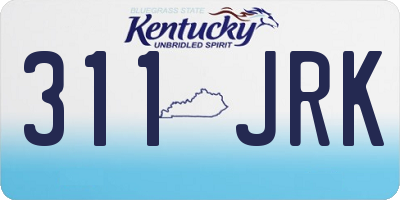 KY license plate 311JRK