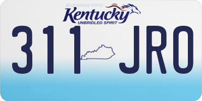 KY license plate 311JRO