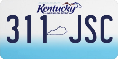 KY license plate 311JSC