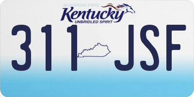 KY license plate 311JSF