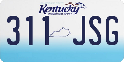 KY license plate 311JSG