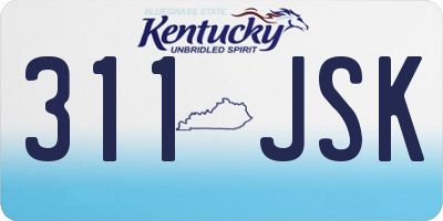 KY license plate 311JSK
