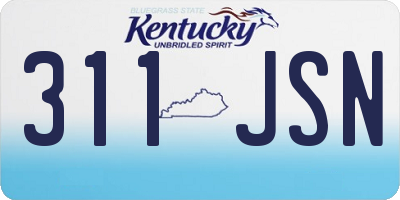 KY license plate 311JSN