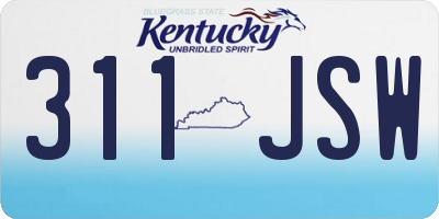 KY license plate 311JSW