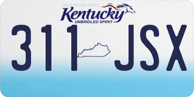 KY license plate 311JSX