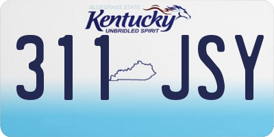 KY license plate 311JSY