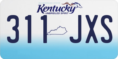 KY license plate 311JXS