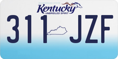 KY license plate 311JZF