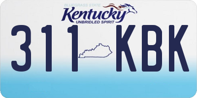 KY license plate 311KBK