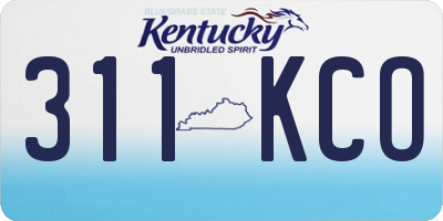 KY license plate 311KCO