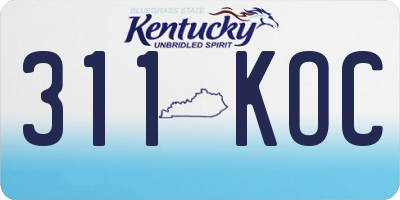 KY license plate 311KOC