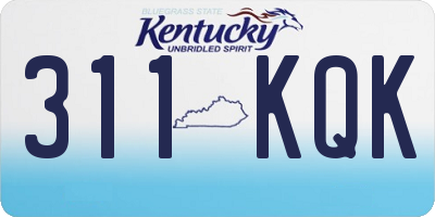 KY license plate 311KQK
