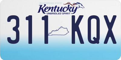 KY license plate 311KQX